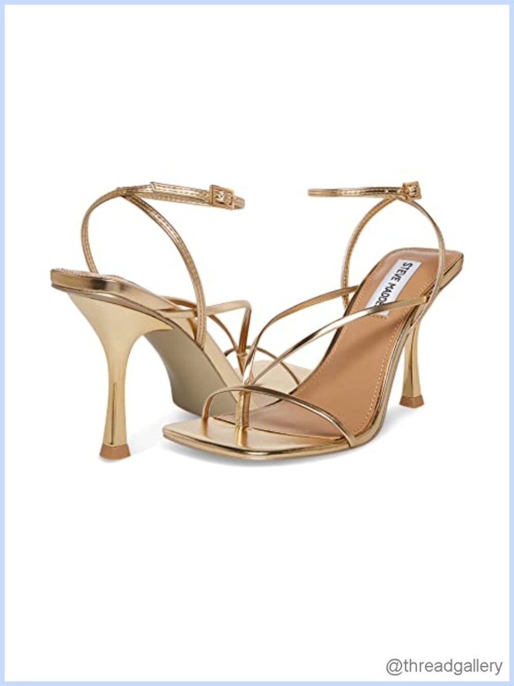 Faux Leather Heeled Sandals Square Toe Stiletto